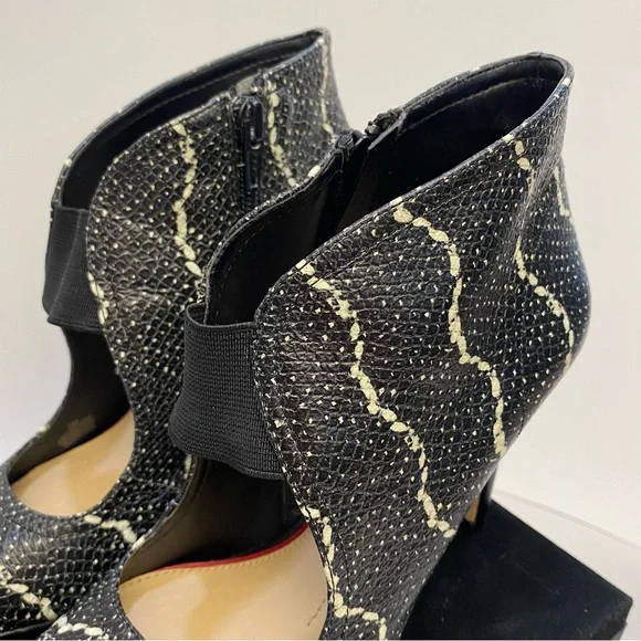 Gianni Bini Snakeskin Leather Peep Toe Ankle Bootie Stiletto Heel 7 - Picture 10 of 15